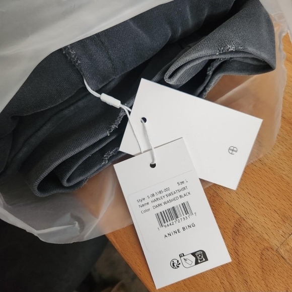 Anine Bing Harvey Sweatshirt - Dark Washed Black - Picture 6 of 6